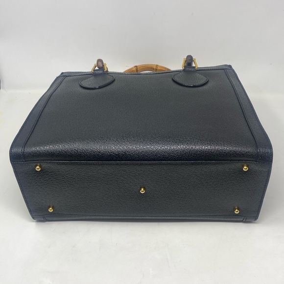 GUCCI vintage “DIANA”Bamboo Leather Tote Black - Picture 9 of 16